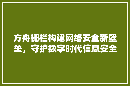 方舟栅栏构建网络安全新壁垒，守护数字时代信息安全