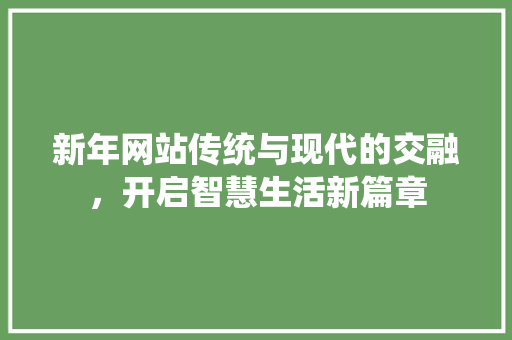 新年网站传统与现代的交融，开启智慧生活新篇章