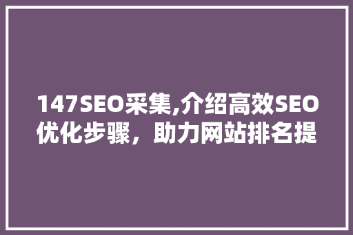 147SEO采集,介绍高效SEO优化步骤，助力网站排名提升