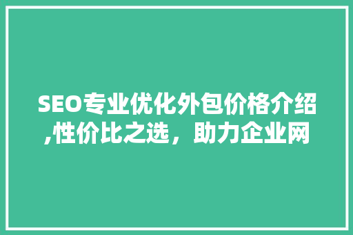 SEO专业优化外包价格介绍,性价比之选，助力企业网站排名提升