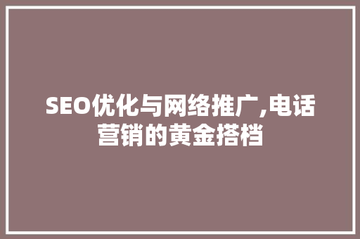 SEO优化与网络推广,电话营销的黄金搭档
