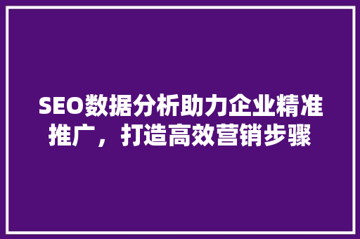 SEO数据分析助力企业精准推广，打造高效营销步骤