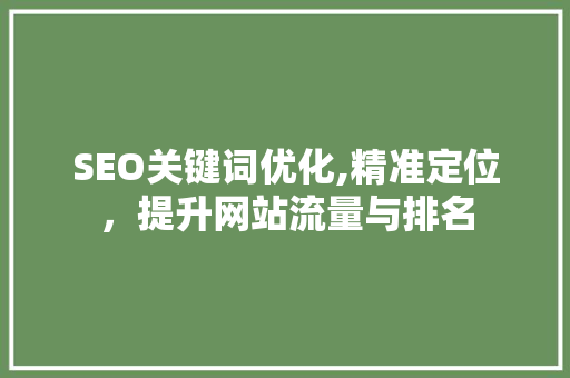 SEO关键词优化,精准定位，提升网站流量与排名